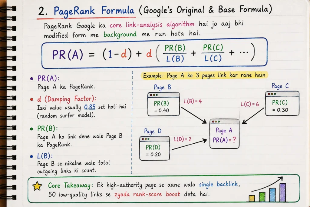 PageRank Link Authority Formula